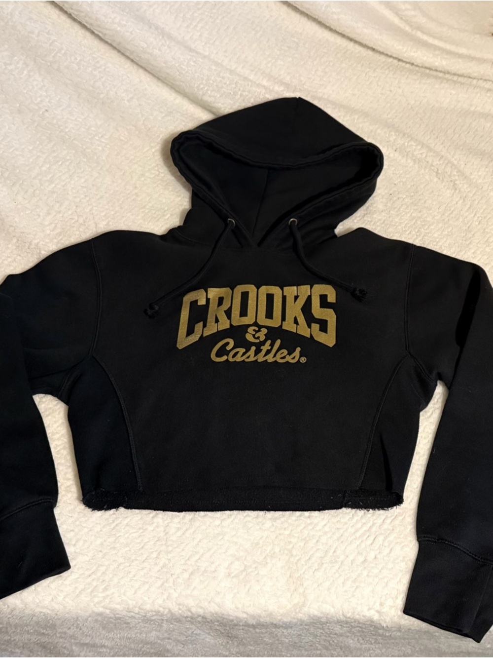Crooks & Castles Black Sweatshirt with Gold Script Logo
